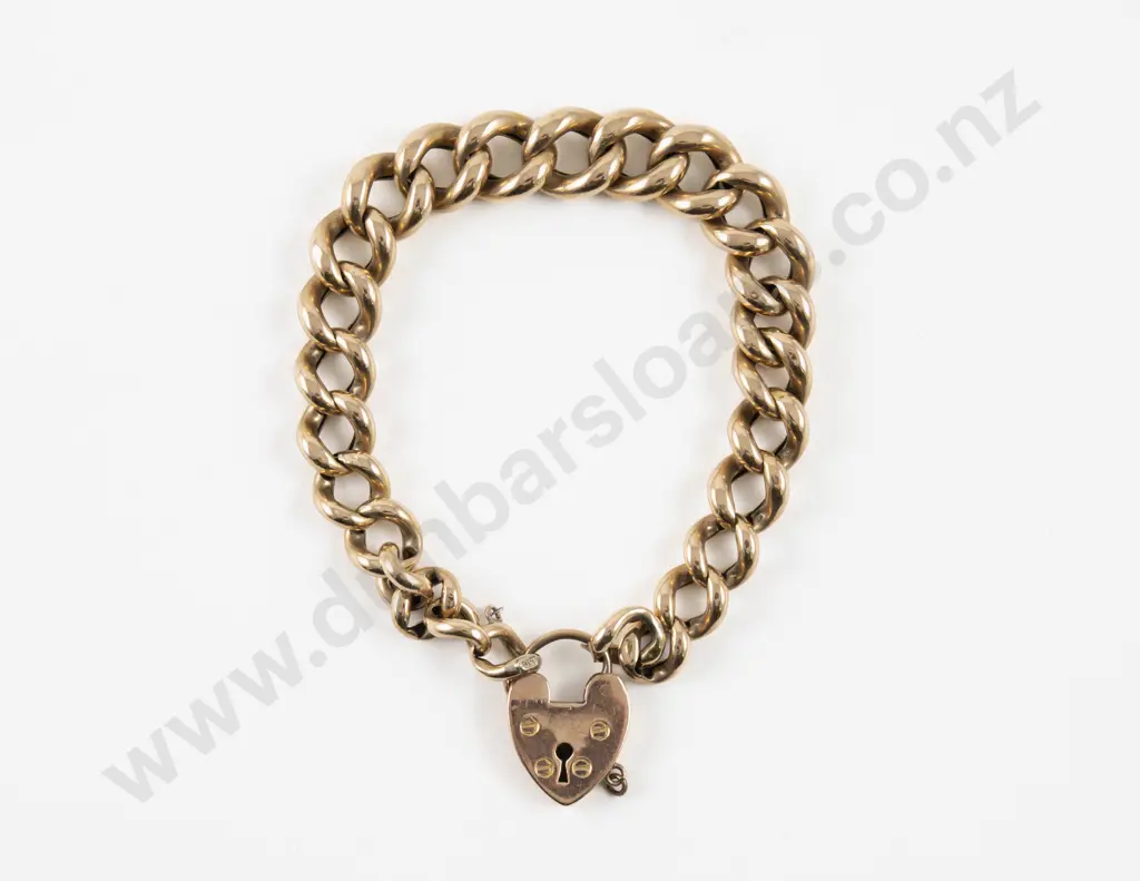 9ct Hollow Curb Link Bracelet Image 1++