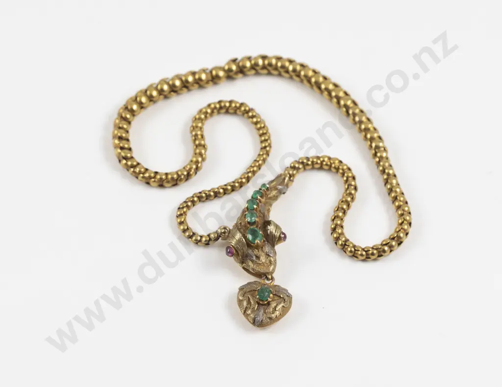 Victorian 'James Howden & Son' 15ct Snake Necklace Image 1++