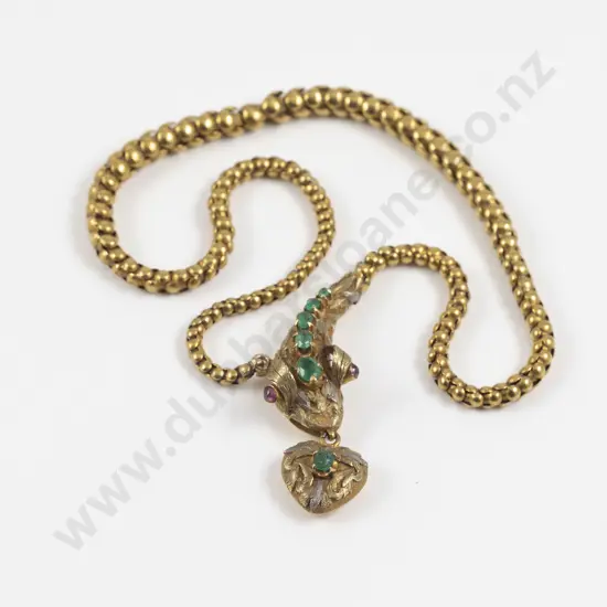 Victorian 'James Howden & Son' 15ct Snake Necklace