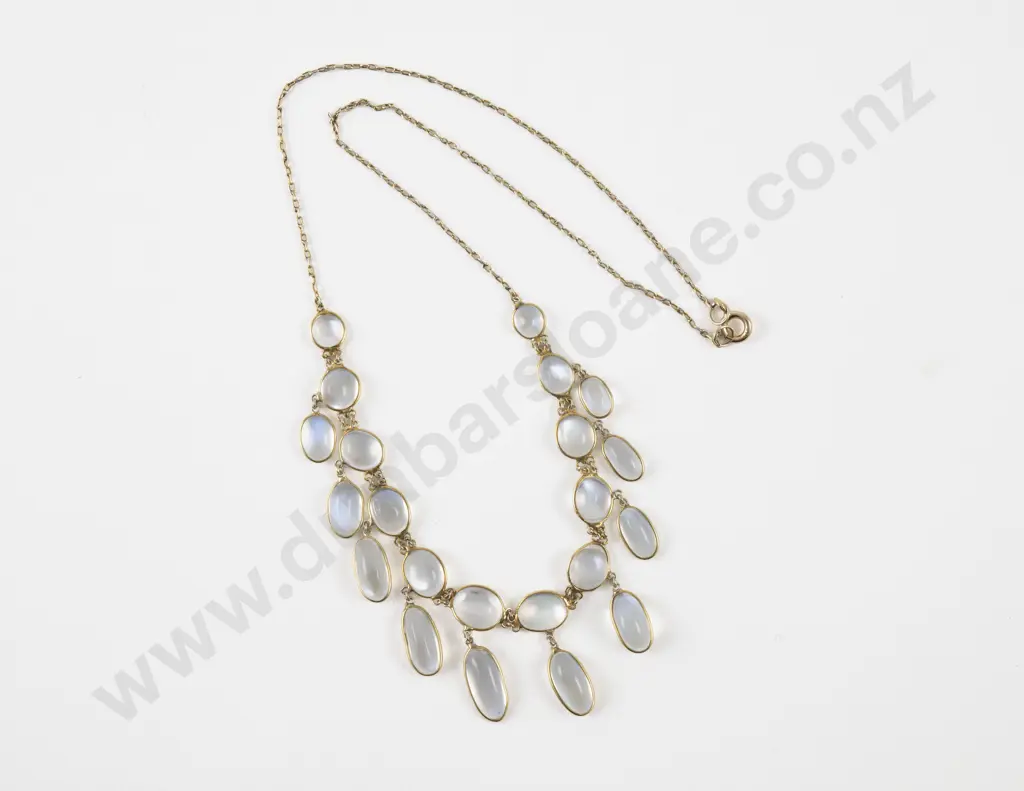 Vintage 9ct Moonstone Necklace Image 1++