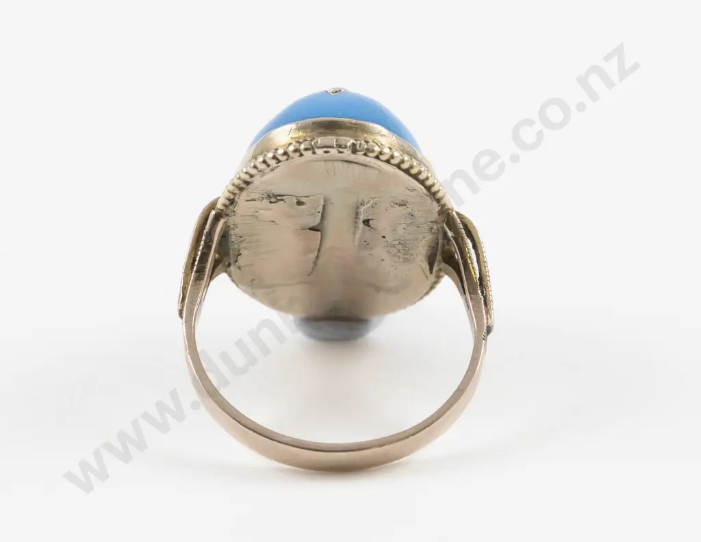 Victorian 9ct Turquoise and Pearl Dress Ring Image 1++