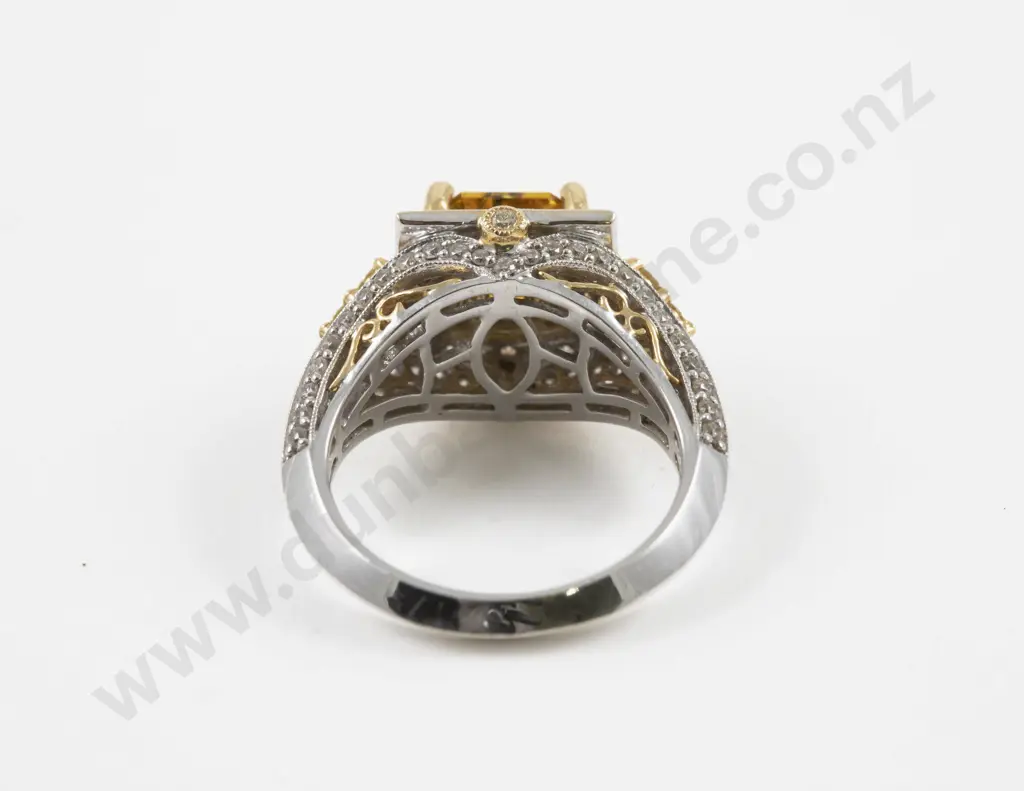 18ct Yellow and White Gold 83Stone Diamond Cluster Ring Image 1++