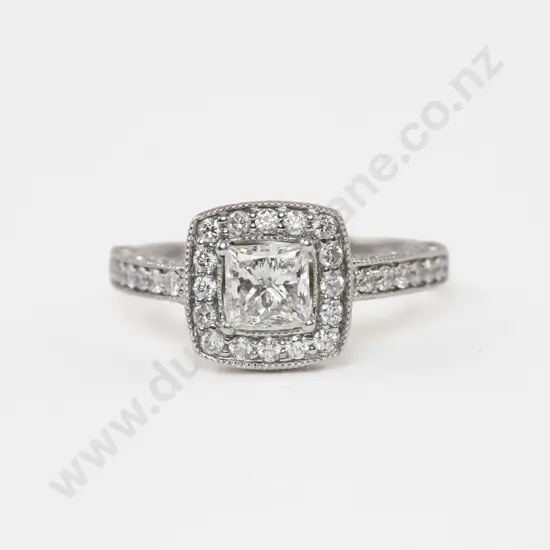 14ct White Gold 35Stone Diamond Cluster Ring