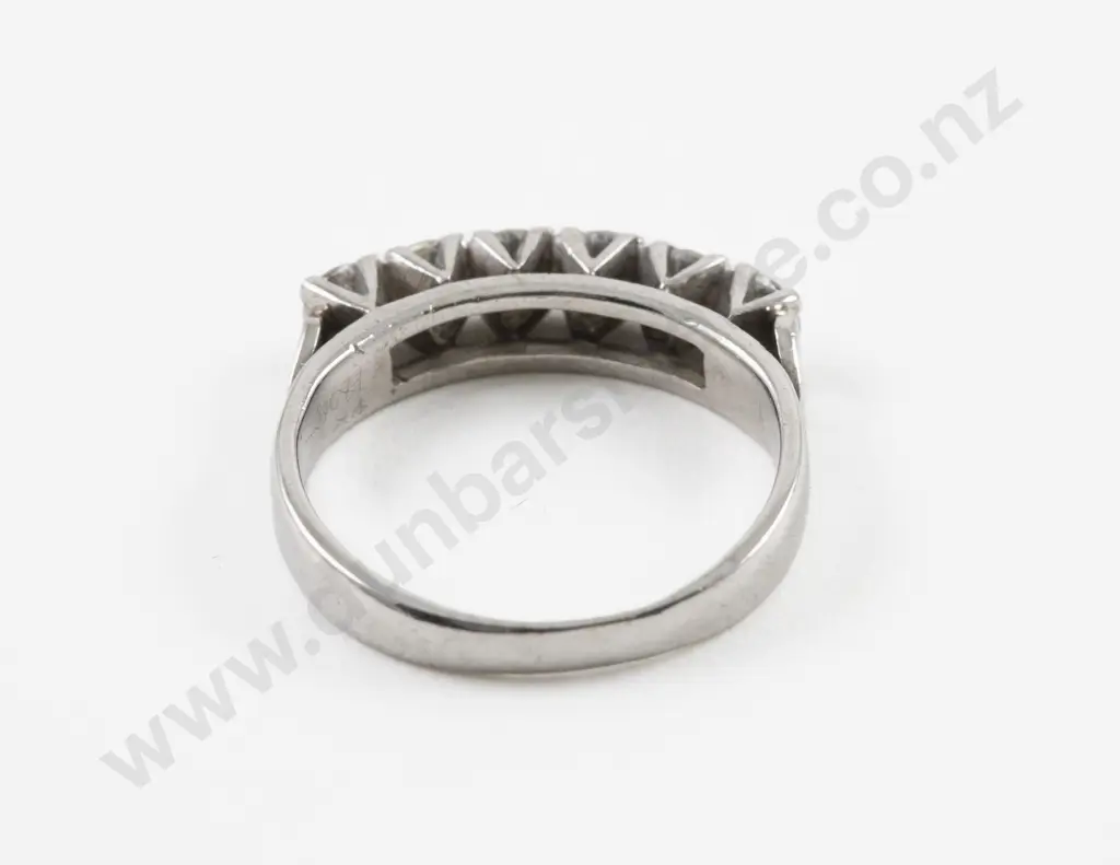 18ct White Gold Six Stone Diamond Bridge Ring Image 1++