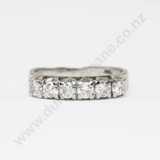 18ct White Gold Six Stone Diamond Bridge Ring