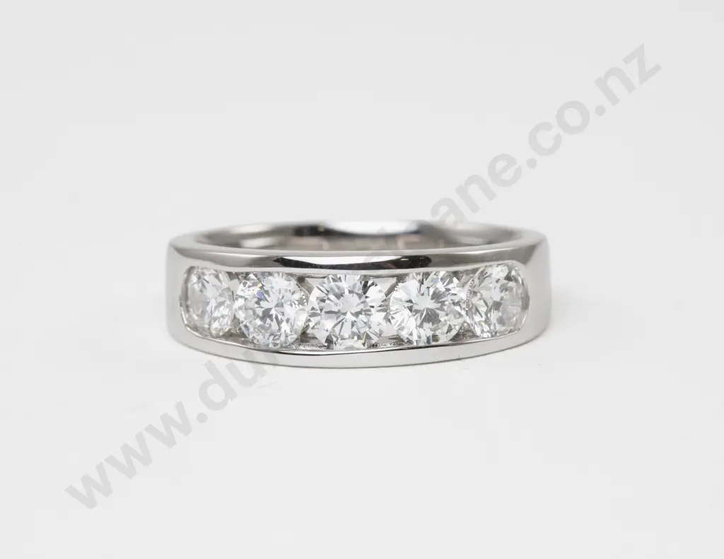 18ct White Gold Five Stone Diamond Ring Image 1++