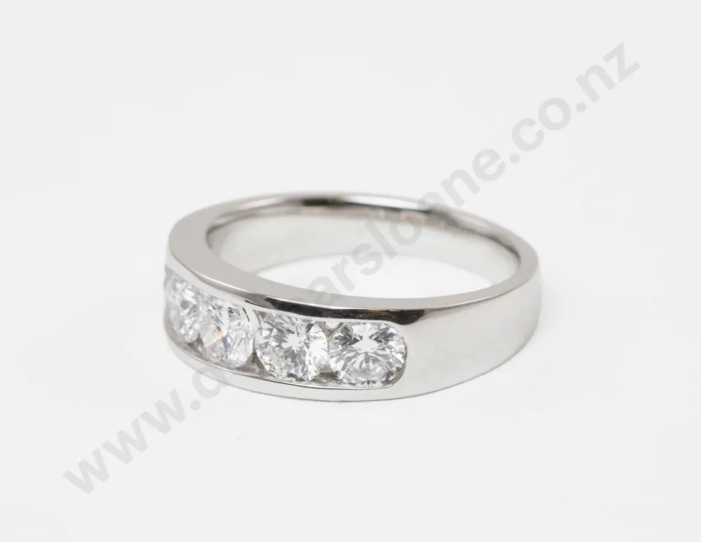 18ct White Gold Five Stone Diamond Ring Image 1++