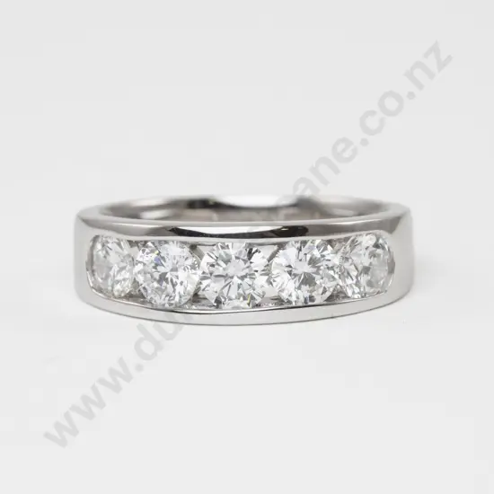 18ct White Gold Five Stone Diamond Ring