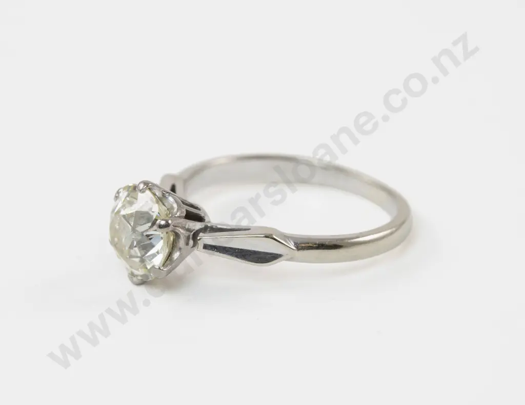 18ct White Gold Solitaire Diamond Ring Image 1++