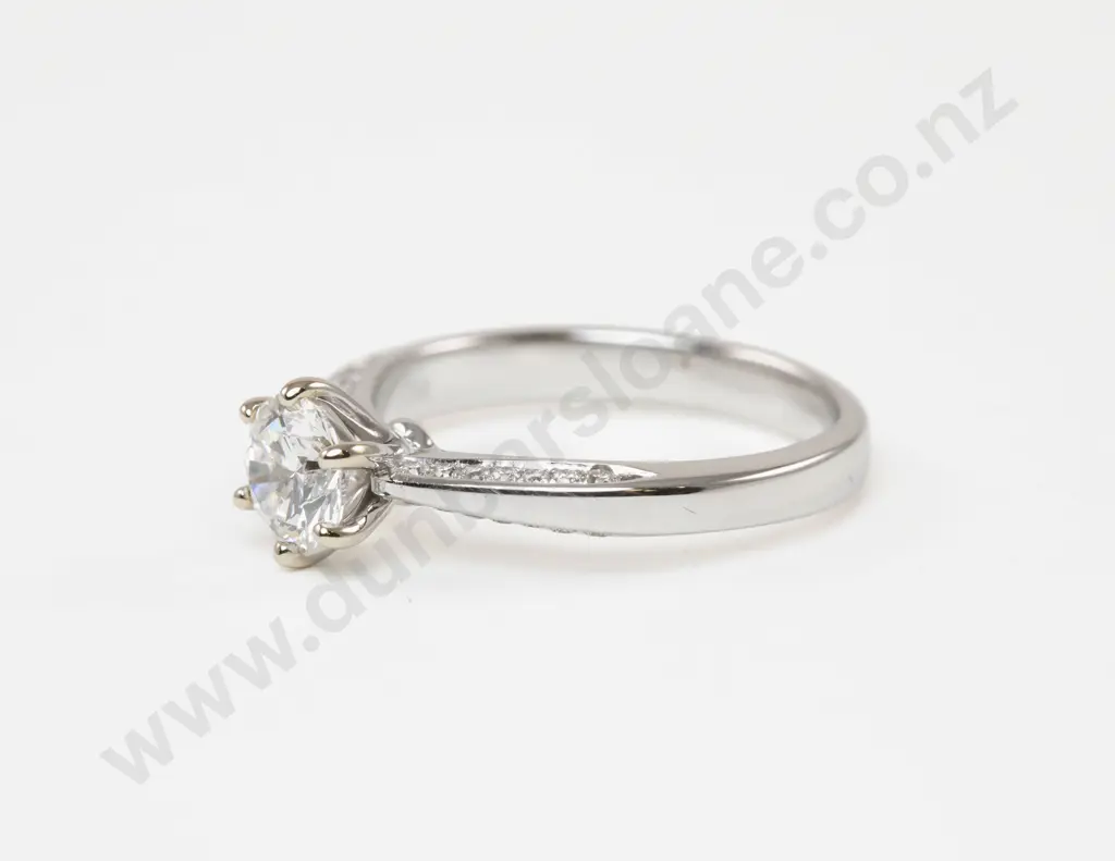 18ct White Gold Solitaire Diamond Ring Image 1++
