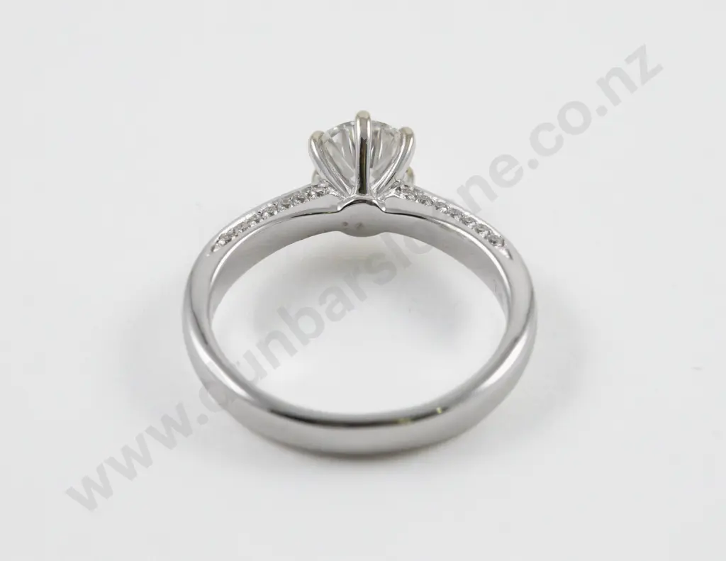 18ct White Gold Solitaire Diamond Ring Image 1++
