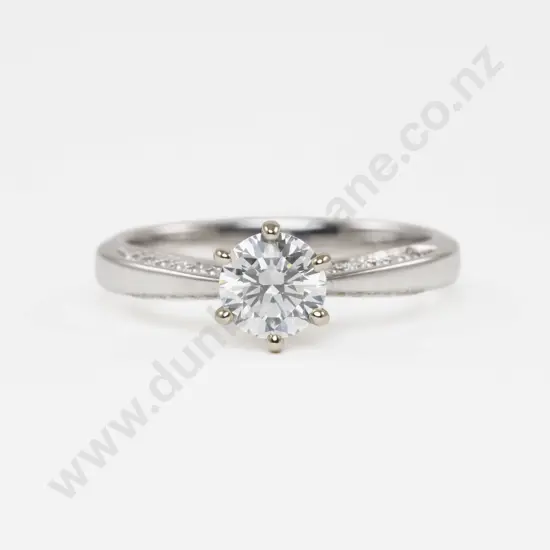 18ct White Gold Solitaire Diamond Ring