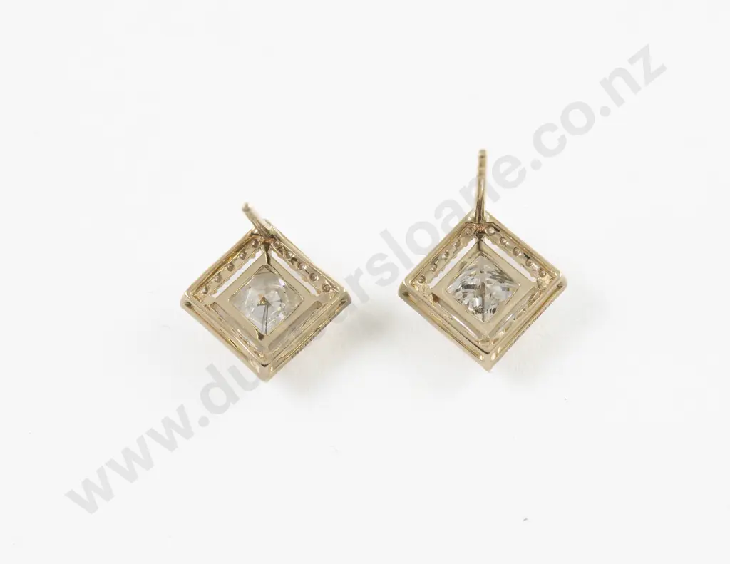 Pair 14ct 25Stone Diamond Stud Earrings Image 1++