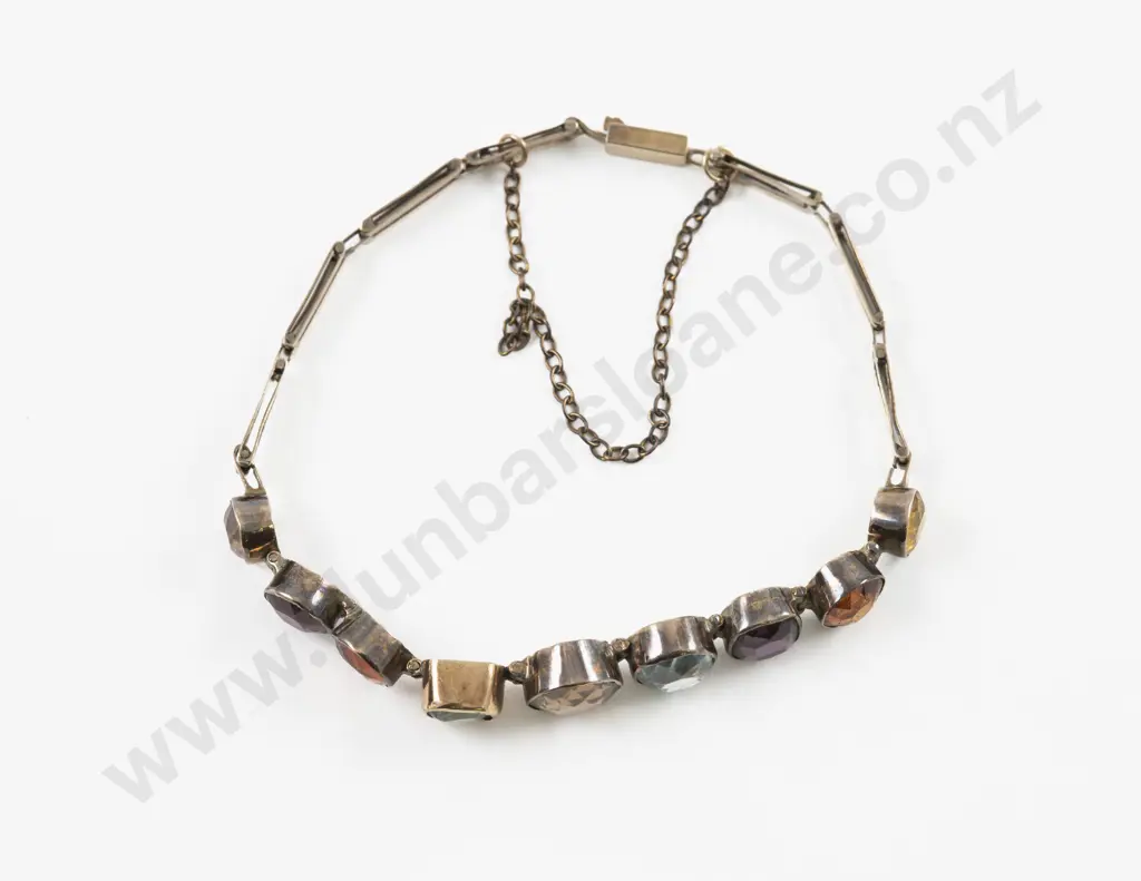 9ct Multi Gem Stone Fancy Link Bracelet Image 1++
