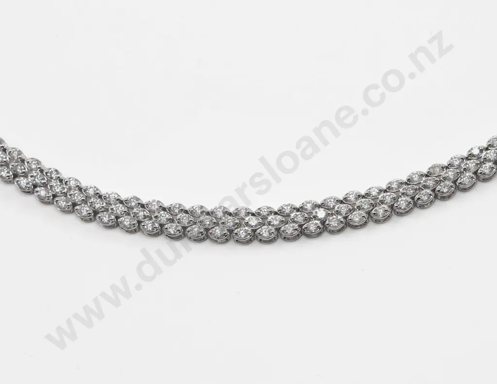 Macy & Co. New York 14ct White Gold 157Stone Dimaond Tennis Bracelet Image 1++