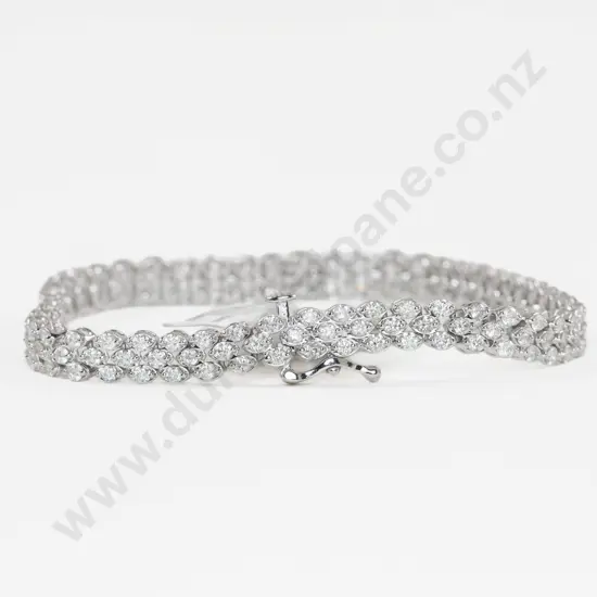 Macy & Co. New York 14ct White Gold 157Stone Dimaond Tennis Bracelet