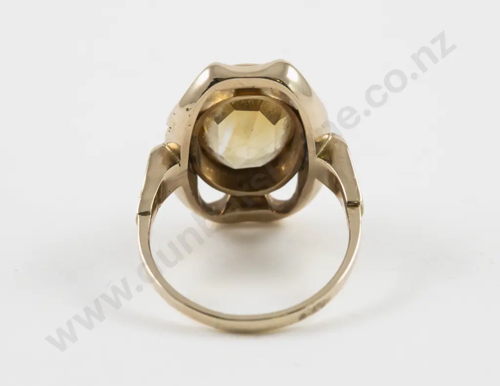 14ct Single Stone Citrine Dress Ring Image 1++