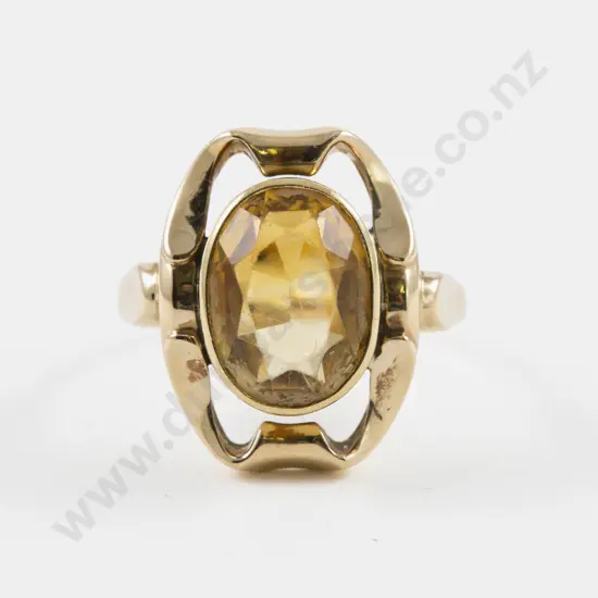 14ct Single Stone Citrine Dress Ring