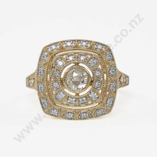 14ct 41Stone Diamond Cluster Ring