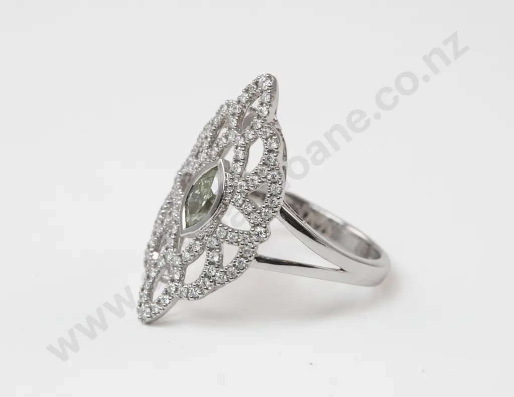 14ct White Gold 85Stone Diamond Dress Ring Image 1++
