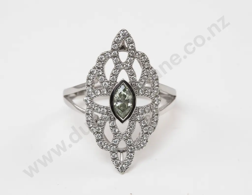 14ct White Gold 85Stone Diamond Dress Ring Image 1++