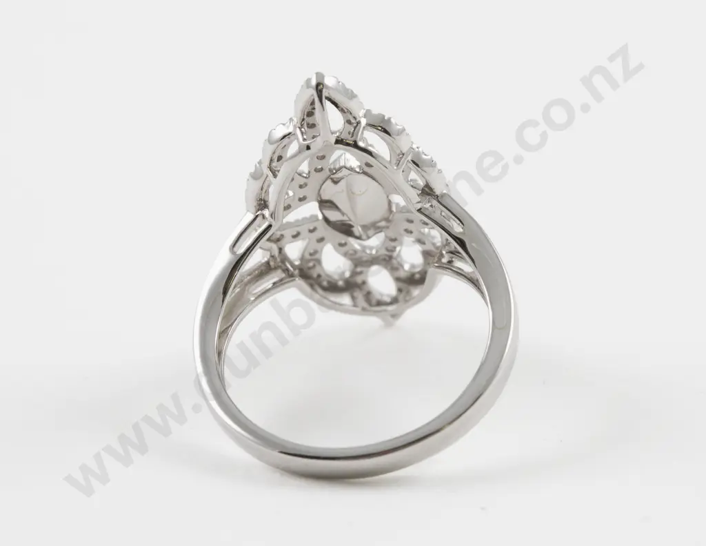 14ct White Gold 85Stone Diamond Dress Ring Image 1++