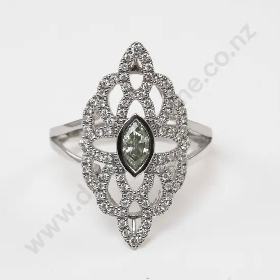 14ct White Gold 85Stone Diamond Dress Ring