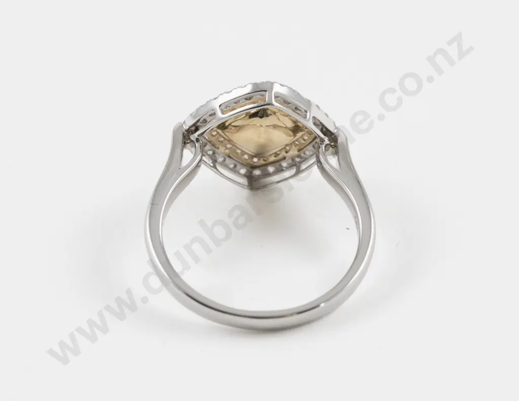 14ct White and Yellow Gold 51Stone Diamond and Aquamarine Cluster Ring Image 1++