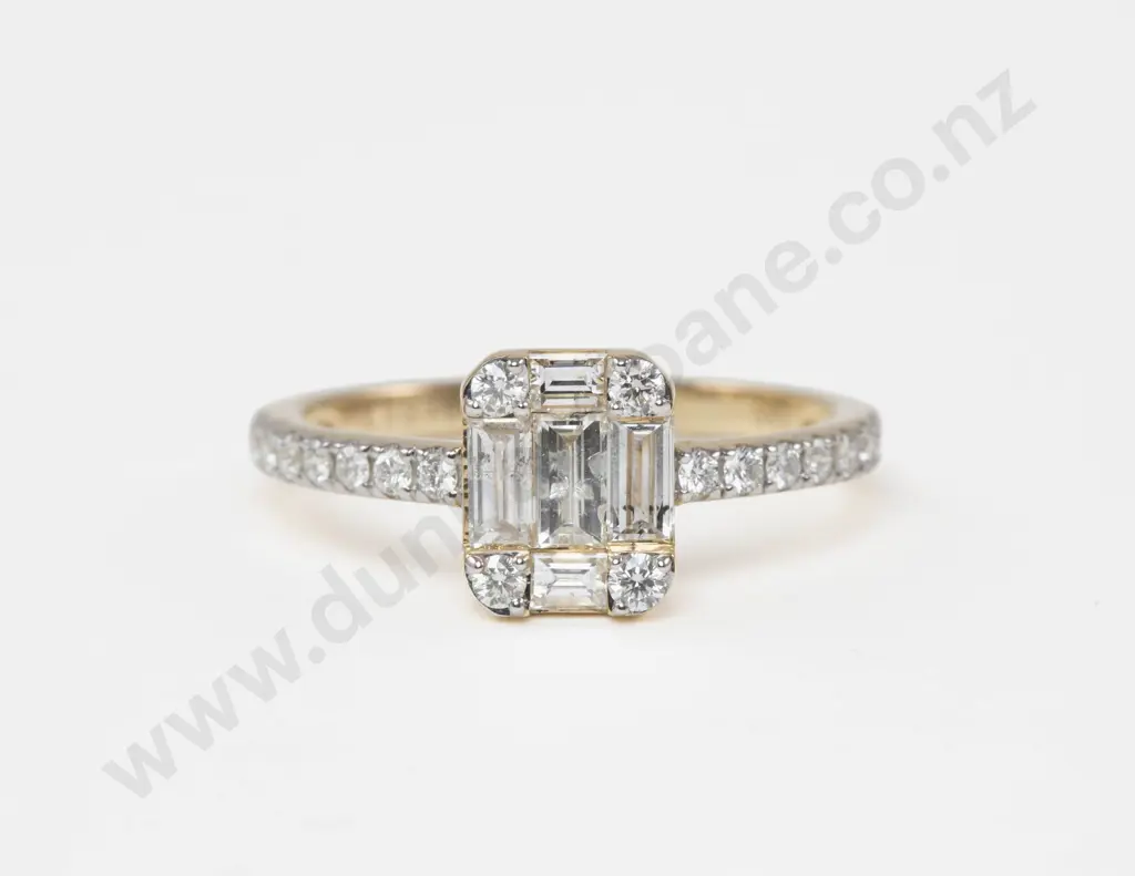 14ct 25Stone Diamond Custer Ring Image 1++