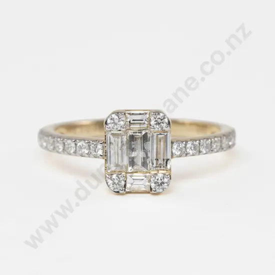 14ct 25Stone Diamond Custer Ring