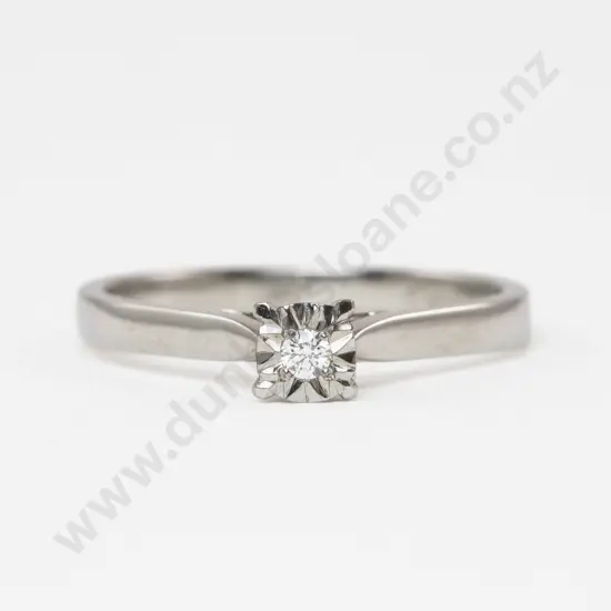 18ct White Gold Solitaire Diamond Ring