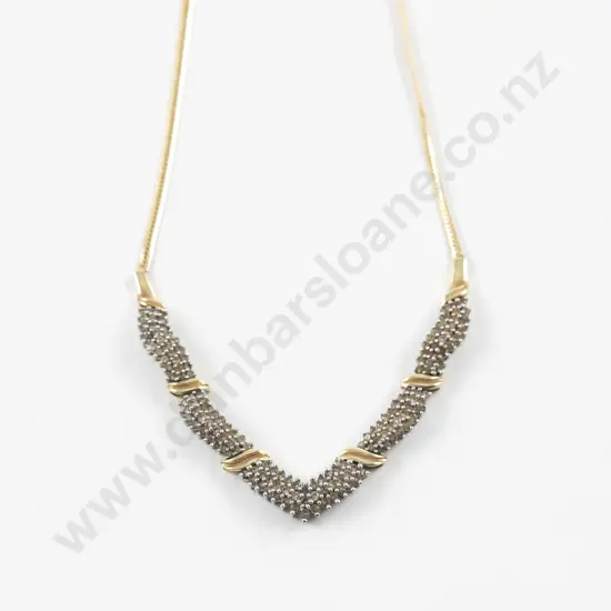 10ct 151Stone Diamond Cluster Necklace