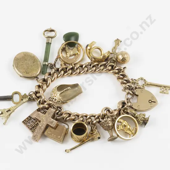 15ct Curb Link Charm Bracelet