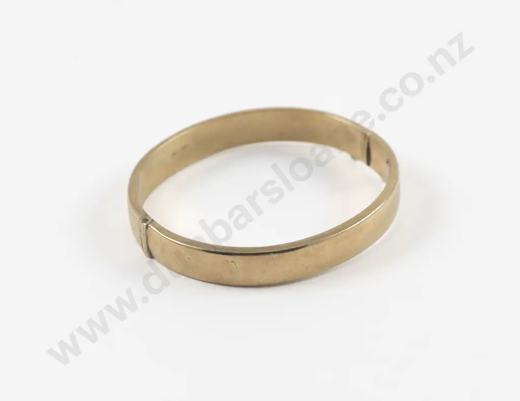 9ct Plain Hinged Snap Bangle Image 1++