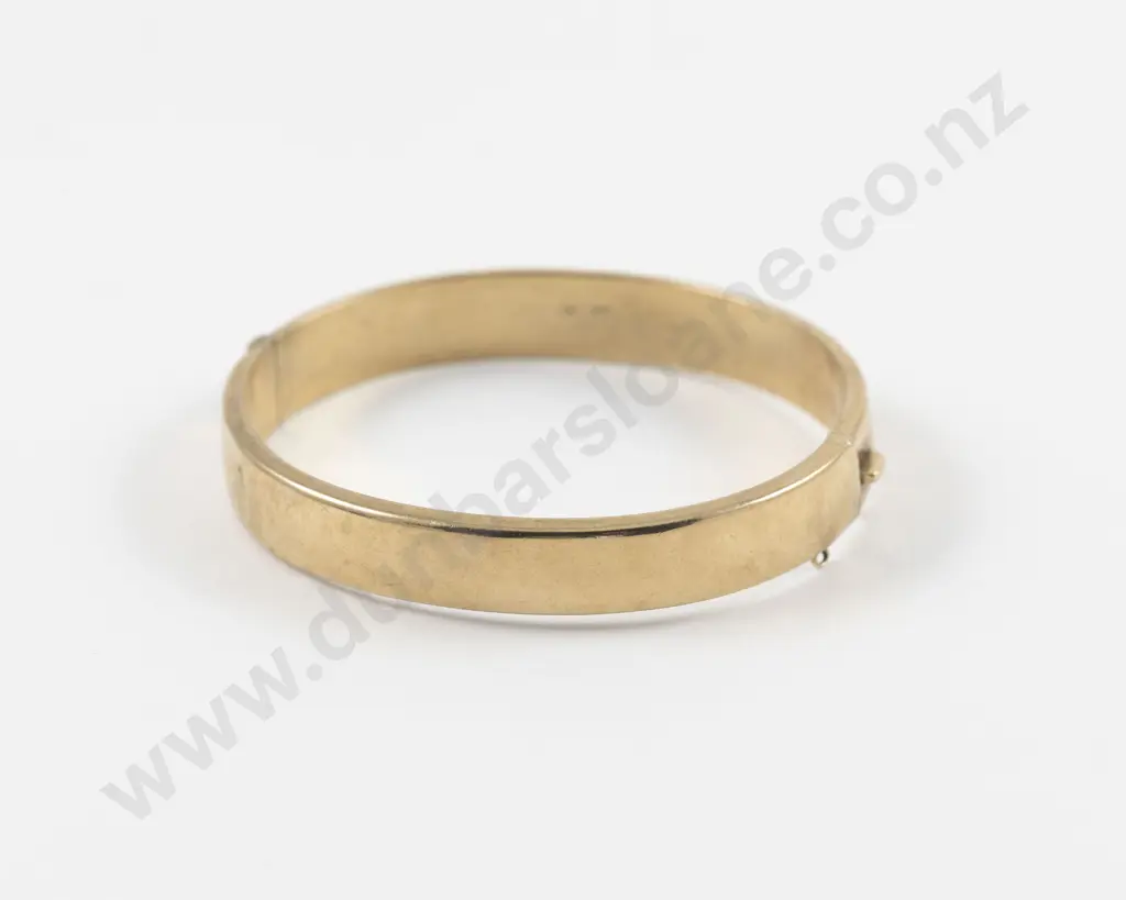 9ct Plain Hinged Snap Bangle Image 1++