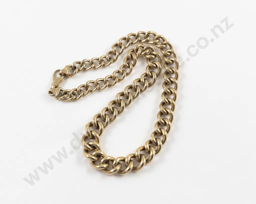 9ct Fancy Curb Link Neck Chain Image 1++