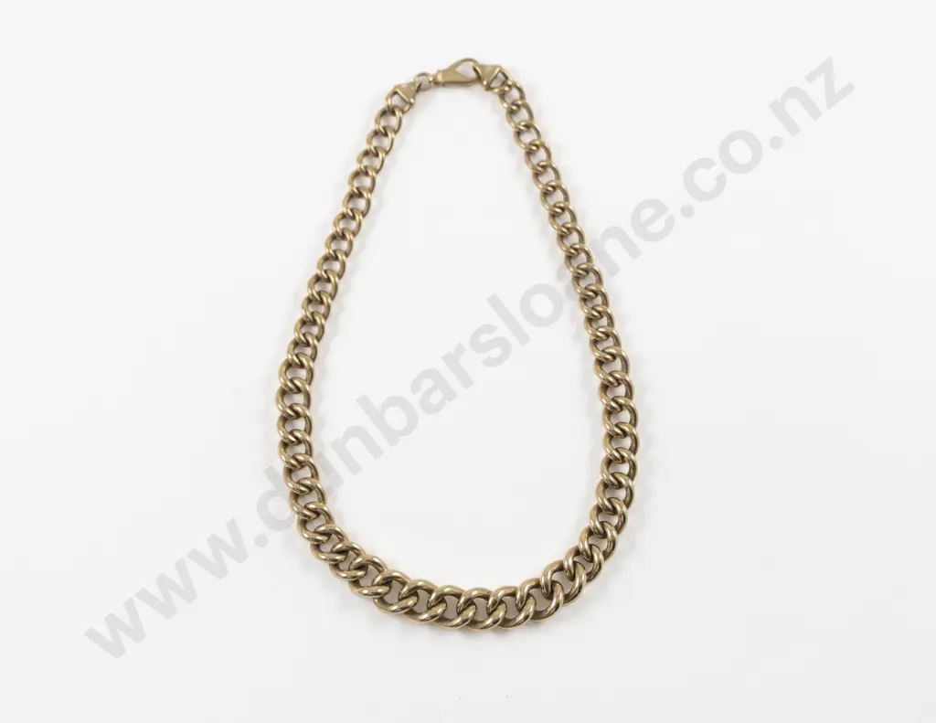 9ct Fancy Curb Link Neck Chain Image 1++