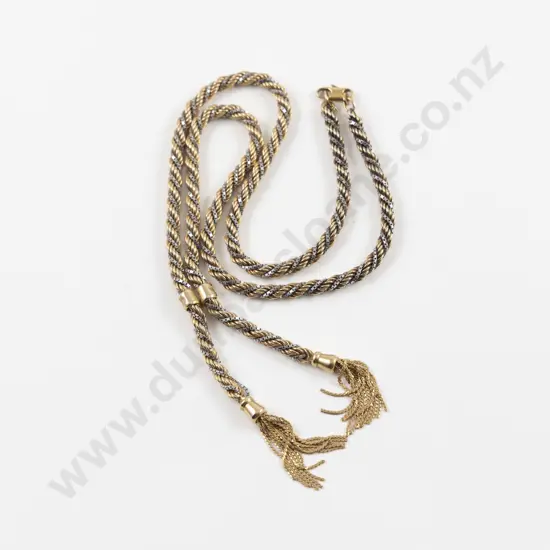 9ct Yellow and White Gold Fancy Link Necklace