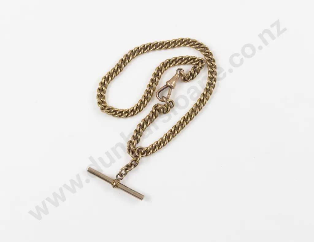 Victorian 15ct Curb Link Pocket Watch Fob Chain Image 1++