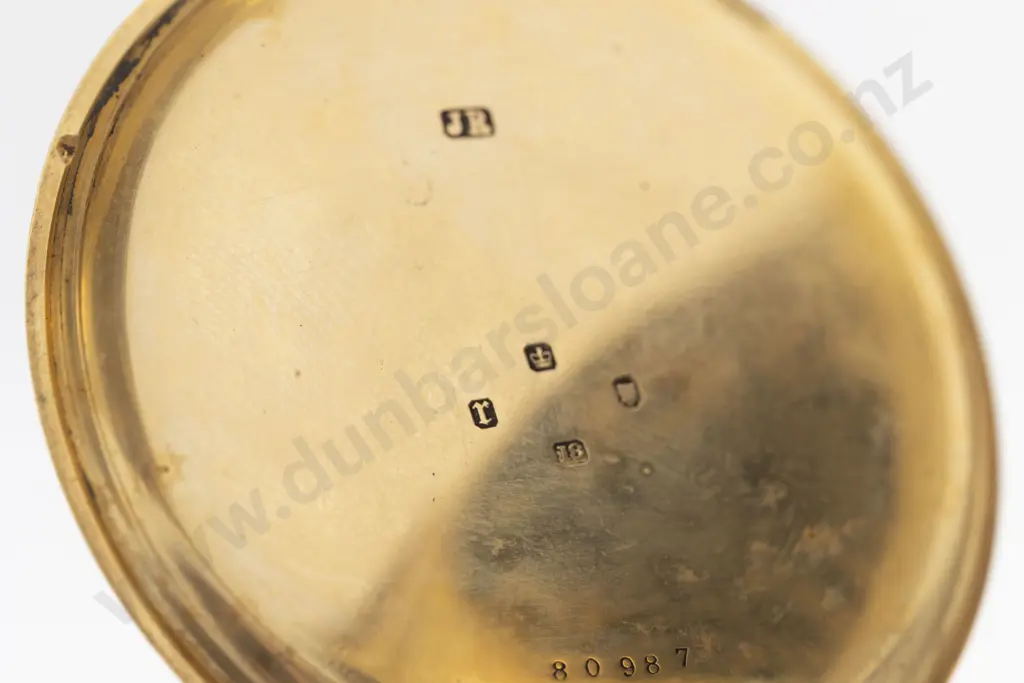 Harinsworth & Co London 18ct Hunter Case Key Wind Pocket Watch on 15ct Albert Chain Image 1++