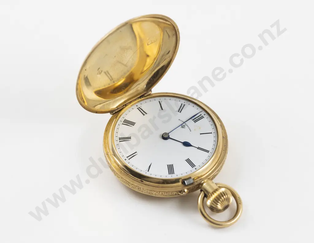 18ct Hunter Cased Lever Wind Pocket Watch Image 1++