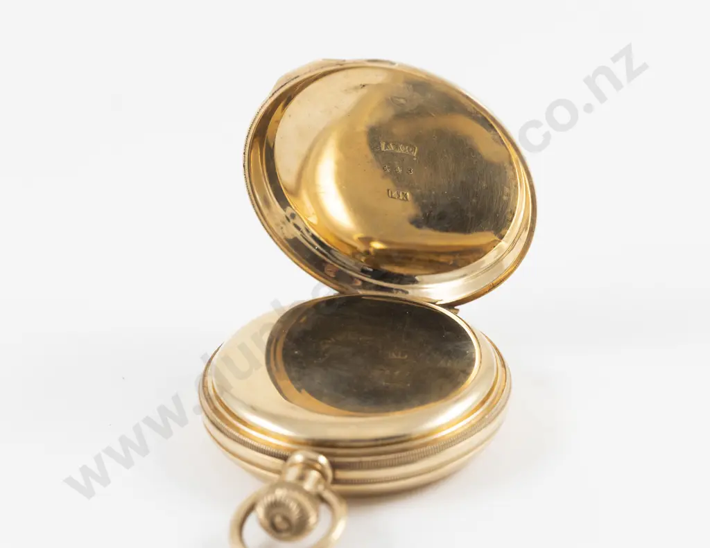 14ct Hunter Cased Lever Wind Pocket Watch Image 1++