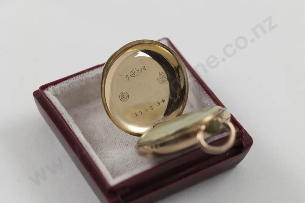 14ct Open Faced Lever Wind Pocket Watch Image 1++
