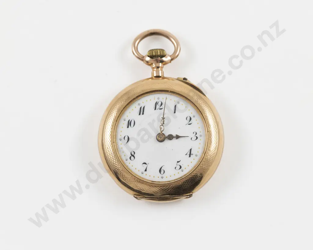 14ct Open Faced Lever Wind Pocket Watch Image 1++