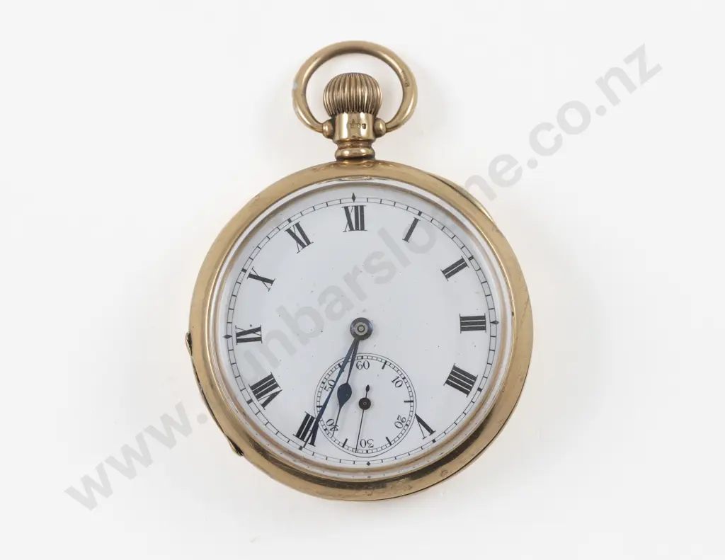 9ct Open Face Lever Wind Pocket Watch Image 1++