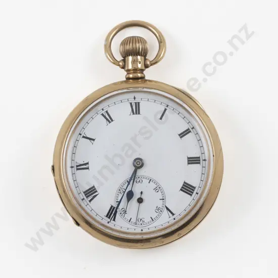 9ct Open Face Lever Wind Pocket Watch