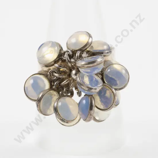 S/S Moonstone Floral Cluster Dress Ring