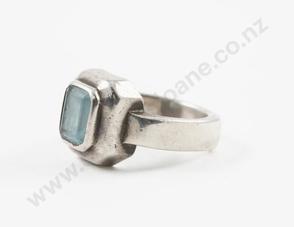 S/S Single Stone Topaz Ring Image 1++