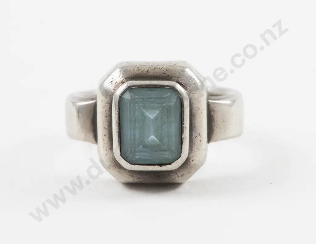 S/S Single Stone Topaz Ring Image 1++