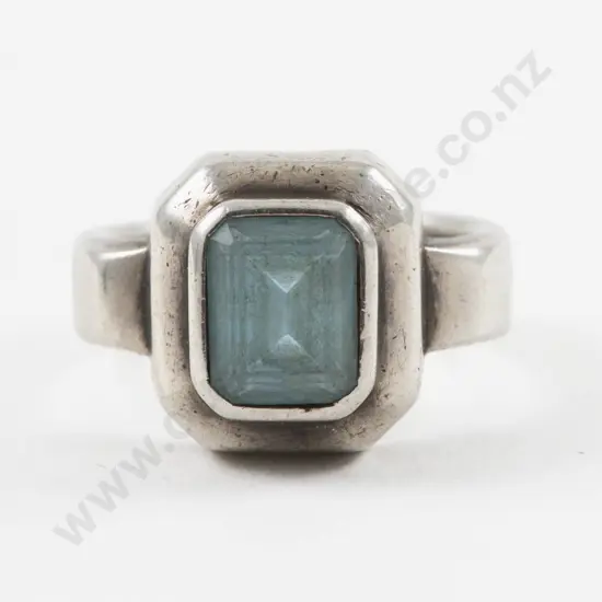 S/S Single Stone Topaz Ring